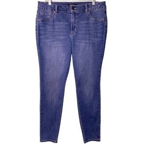 D. Jeans Women's Size 12 Stretch Denim Whisker Faded 5 Pocket Skinny Jeans